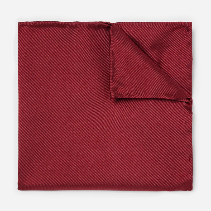 Solid Twill Burgundy Pocket Square