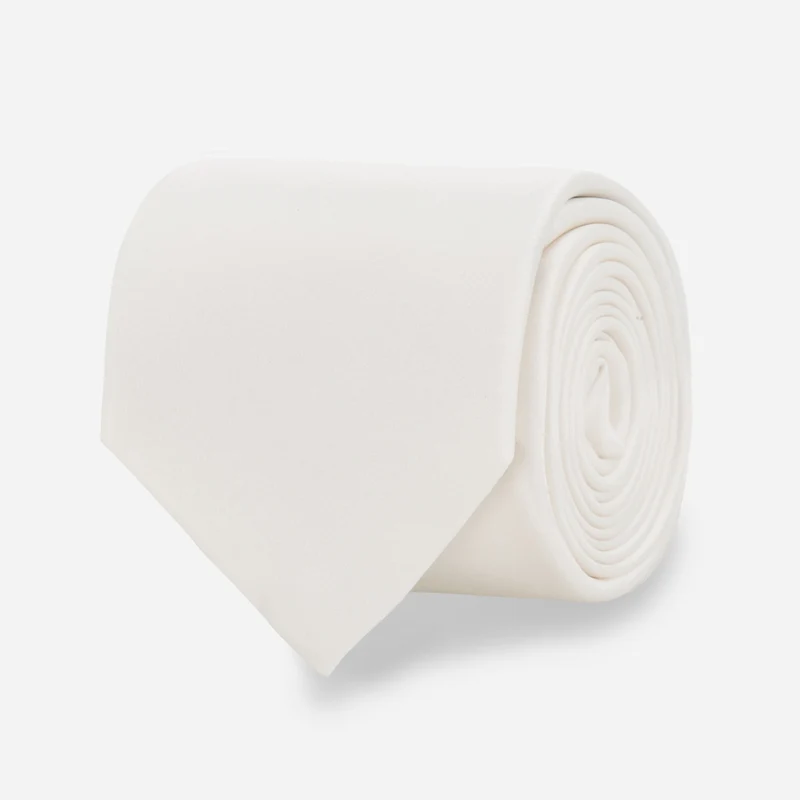 Solid Satin White Tie