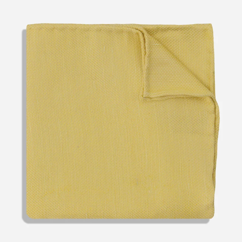 Solid Linen Butter Gold Pocket Square