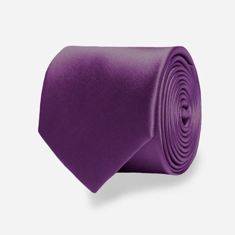 Solid Satin Plum Tie