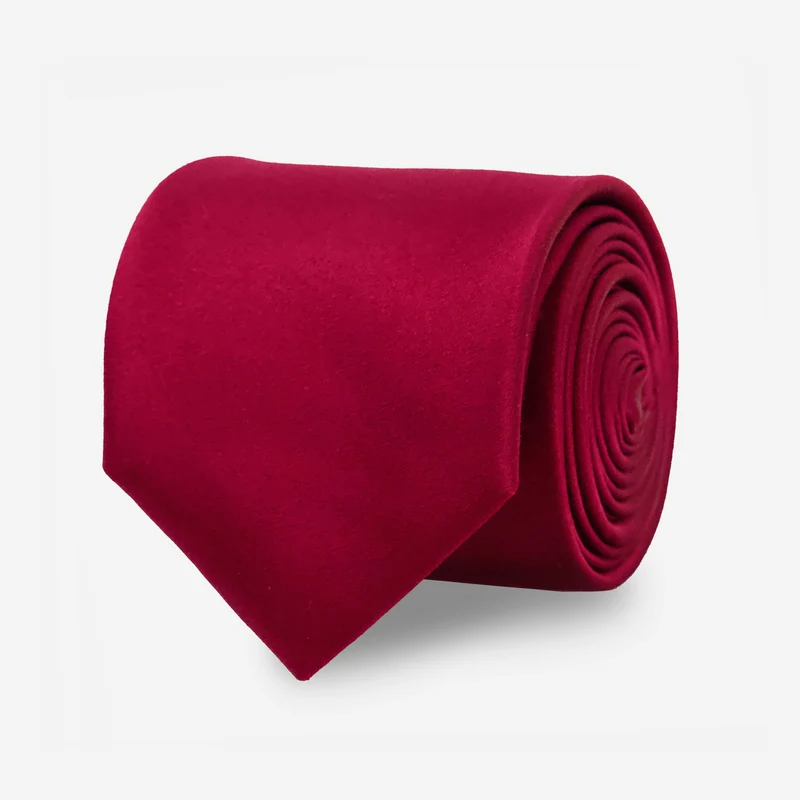 Solid Satin Burgundy Tie