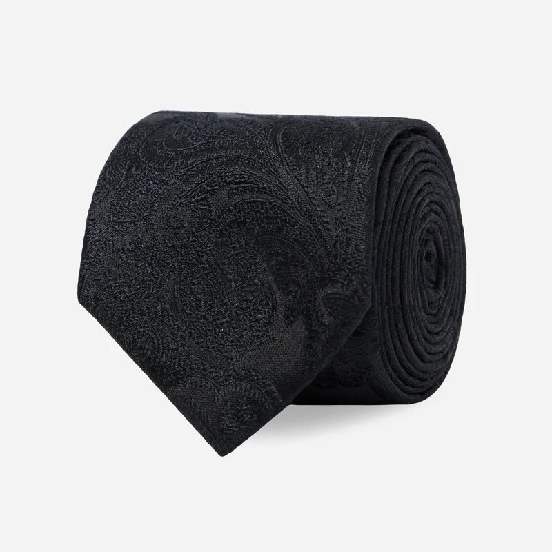 Designer Paisley Black Tie