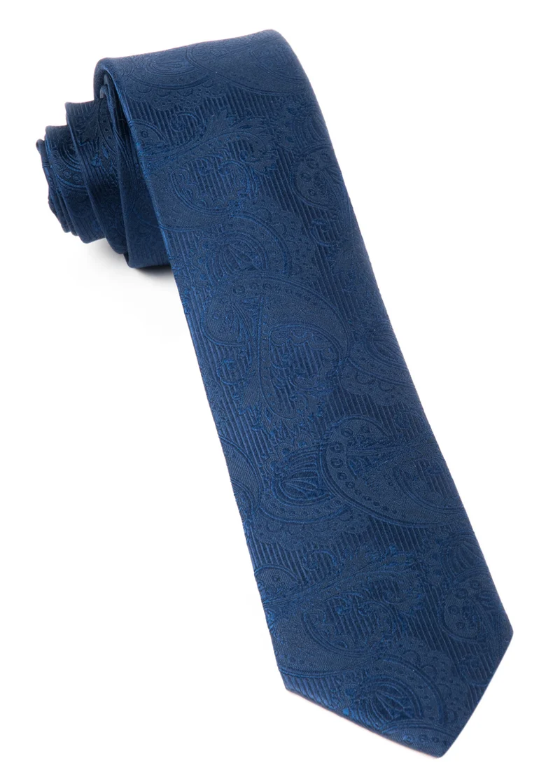 Twill Paisley Navy Tie