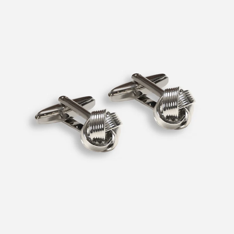 Knotted Silver Cufflinks