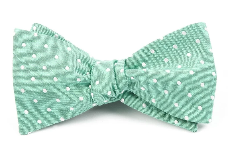 Dotted Dots Mint Bow Tie