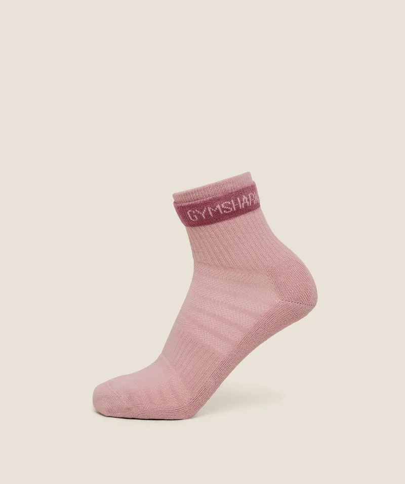 Gymshark Double Cuffed Socks Single - Light Pink