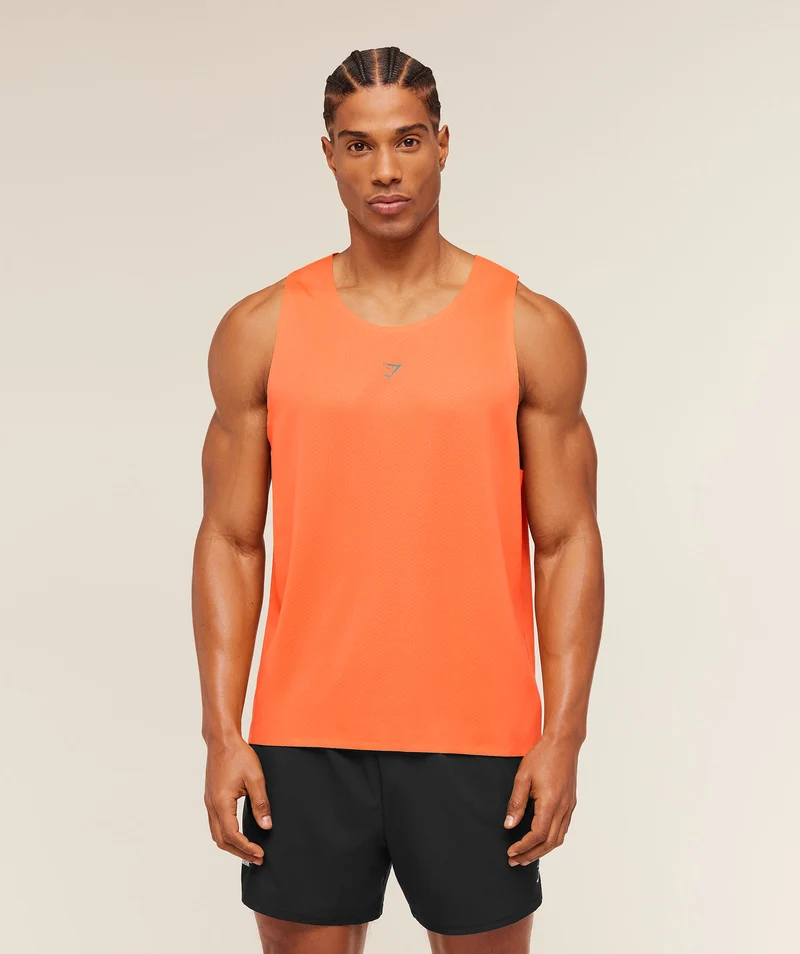 Gymshark Hybrid Engineered Jacquard Tank - Dayglow Peach
