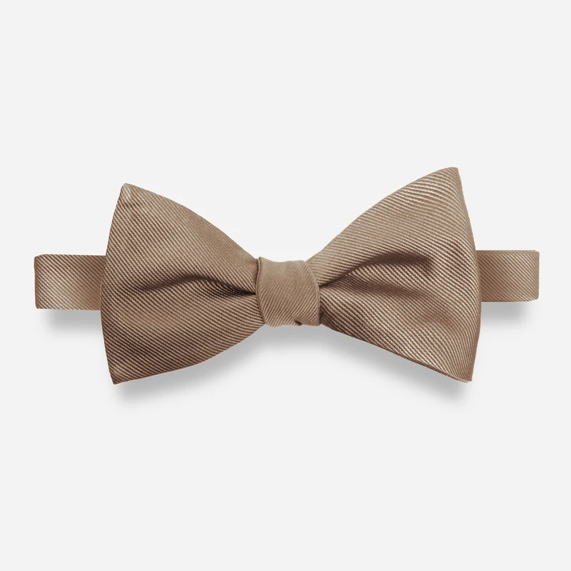 Grosgrain Solid Champagne Bow Tie