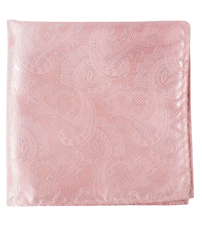 Twill Paisley Blush Pink Pocket Square