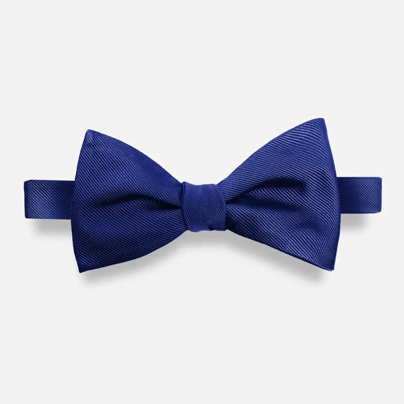 Grosgrain Solid Classic Blue Bow Tie