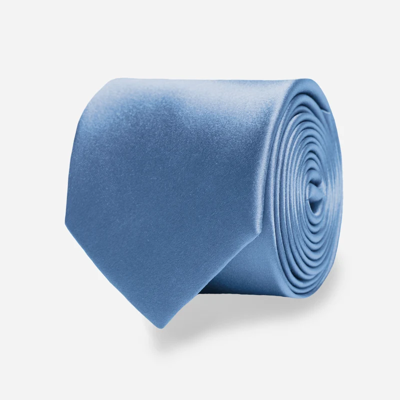 Solid Satin Mystic Blue Tie