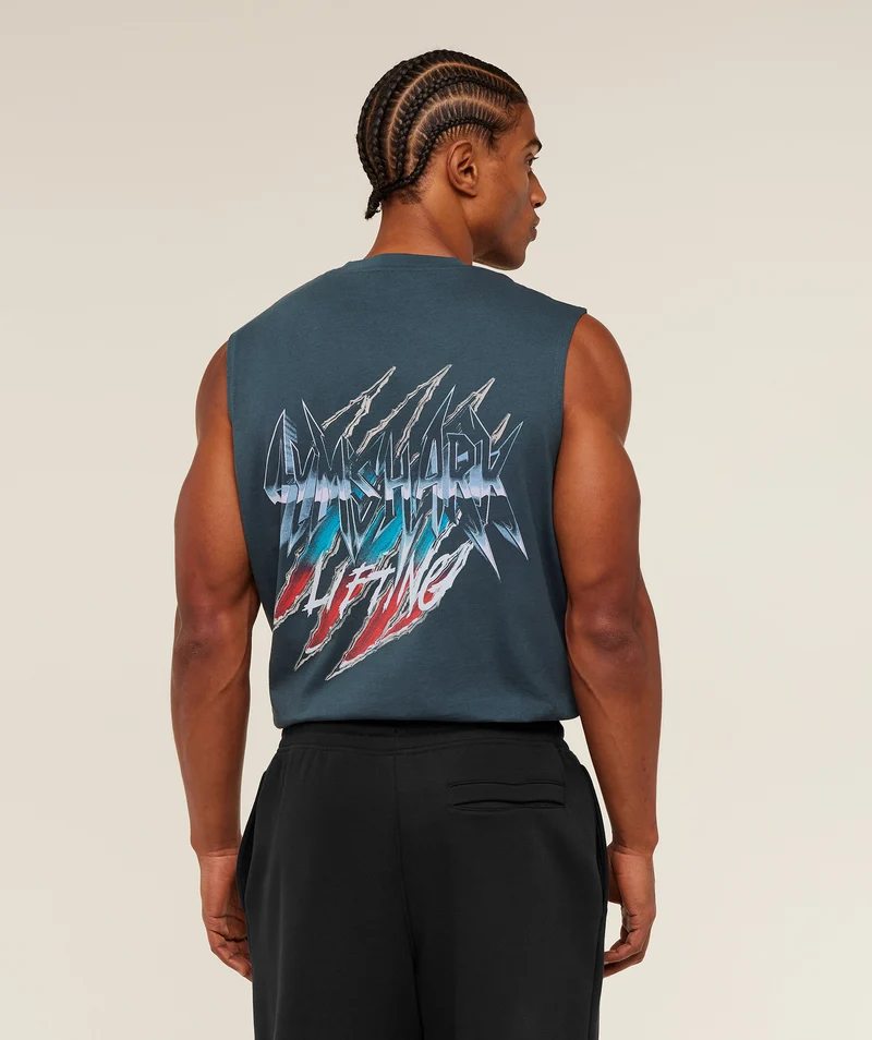 Gymshark Eagle Band Style Graphic Tank - Stealth Blue