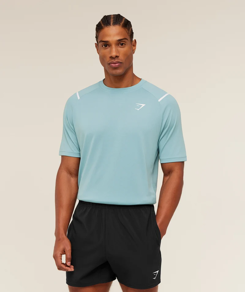 Gymshark Arrival Contrast T-Shirt - Flow Blue/Storm Blue