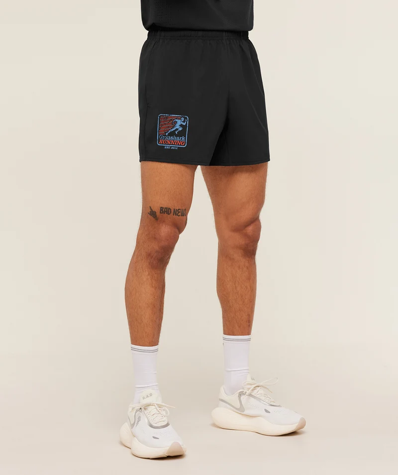 Gymshark Run Club Graphic Short - Black