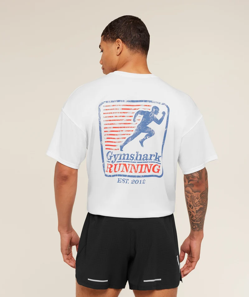 Gymshark Run Club Graphic T-Shirt - White