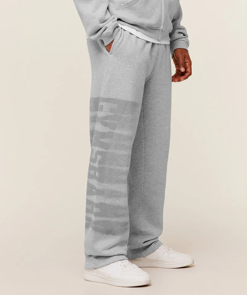 Gymshark Fade Graphic Straight Leg Pant - Light Grey Core Marl