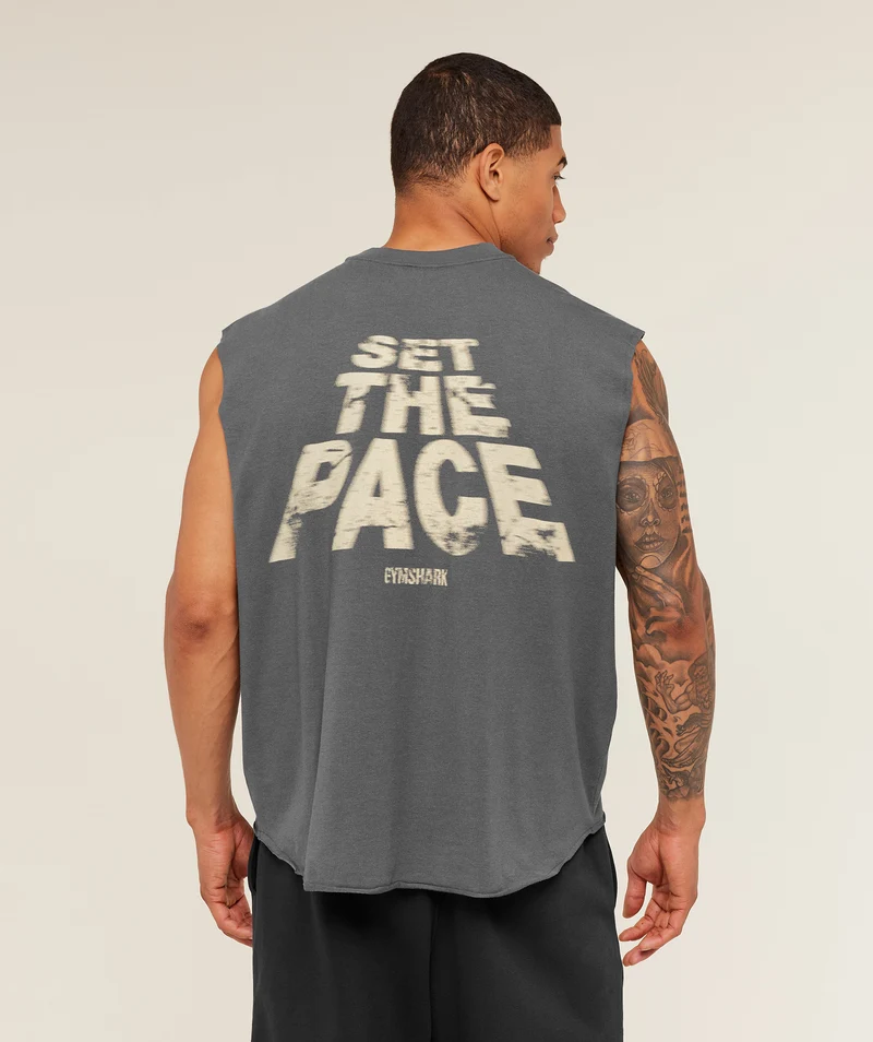Gymshark Set The Pace Tank - Graphite Grey