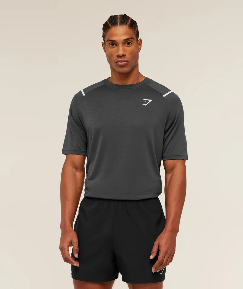 Gymshark Arrival Contrast T-Shirt - Onyx Grey/Black