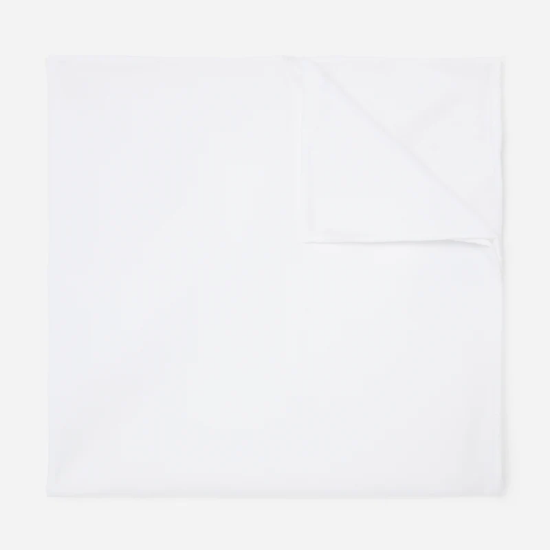 Solid White Cotton Pocket Square