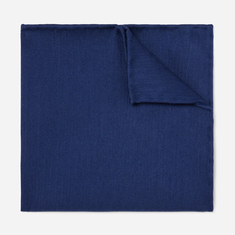 Astute Solid Navy Pocket Square