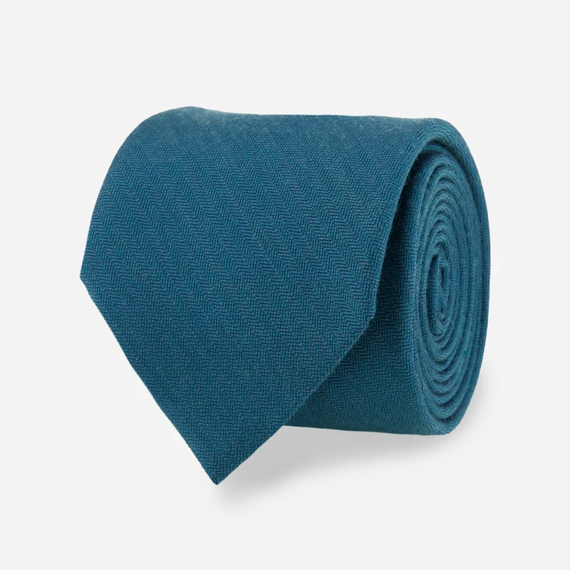 Astute Solid Green Teal Tie