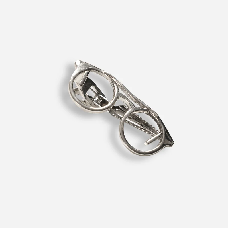 Glasses Silver Tie Bar