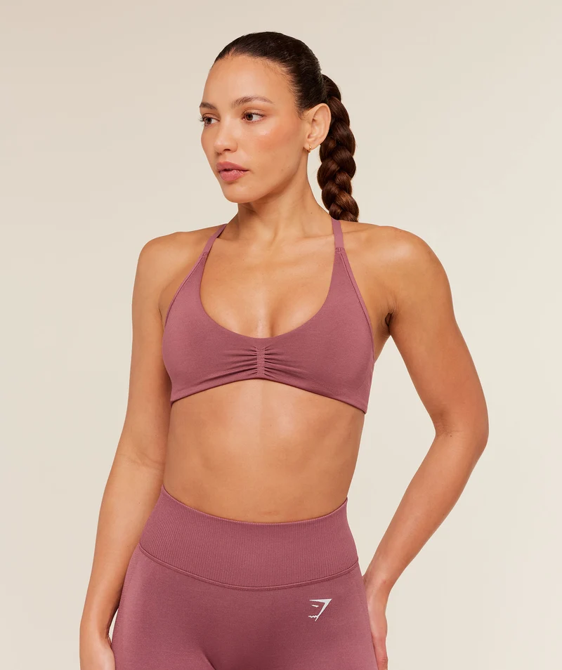 Gymshark Relay Seamless Light Support Sports Bra - Reset Pink