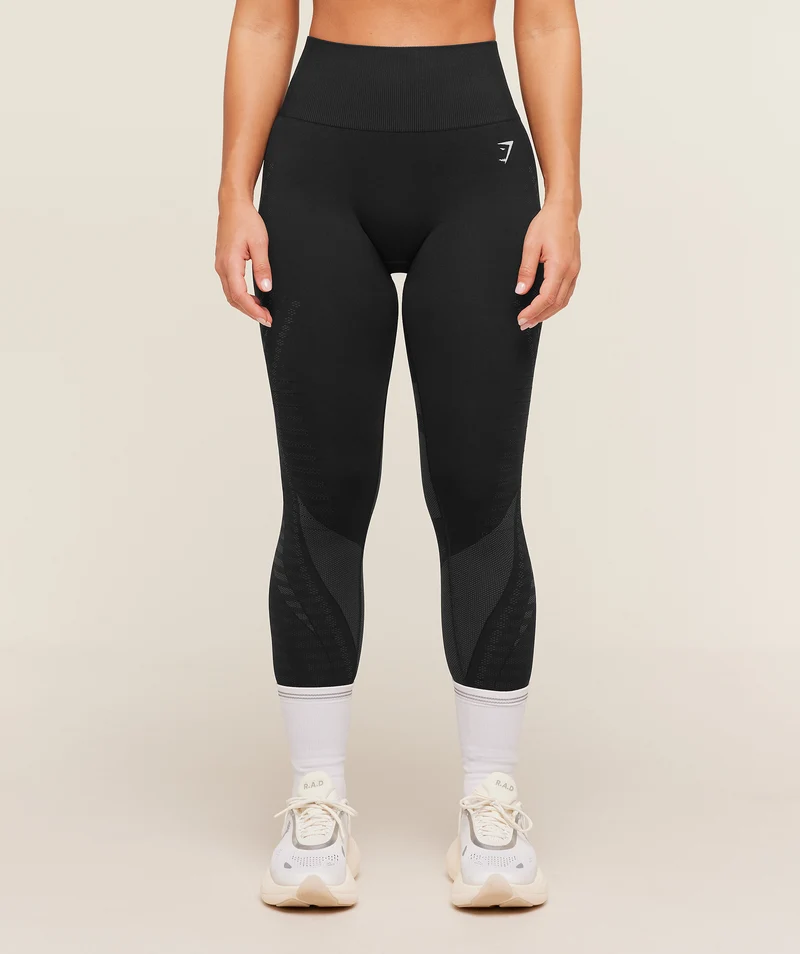 Gymshark Running Seamless Legging - Black/Asphalt Grey