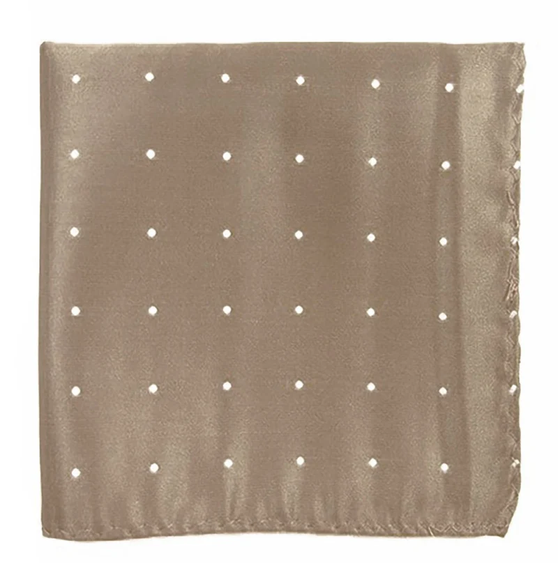Satin Dot Champagne Pocket Square