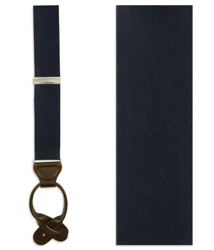 Solid Satin Midnight Navy Suspender