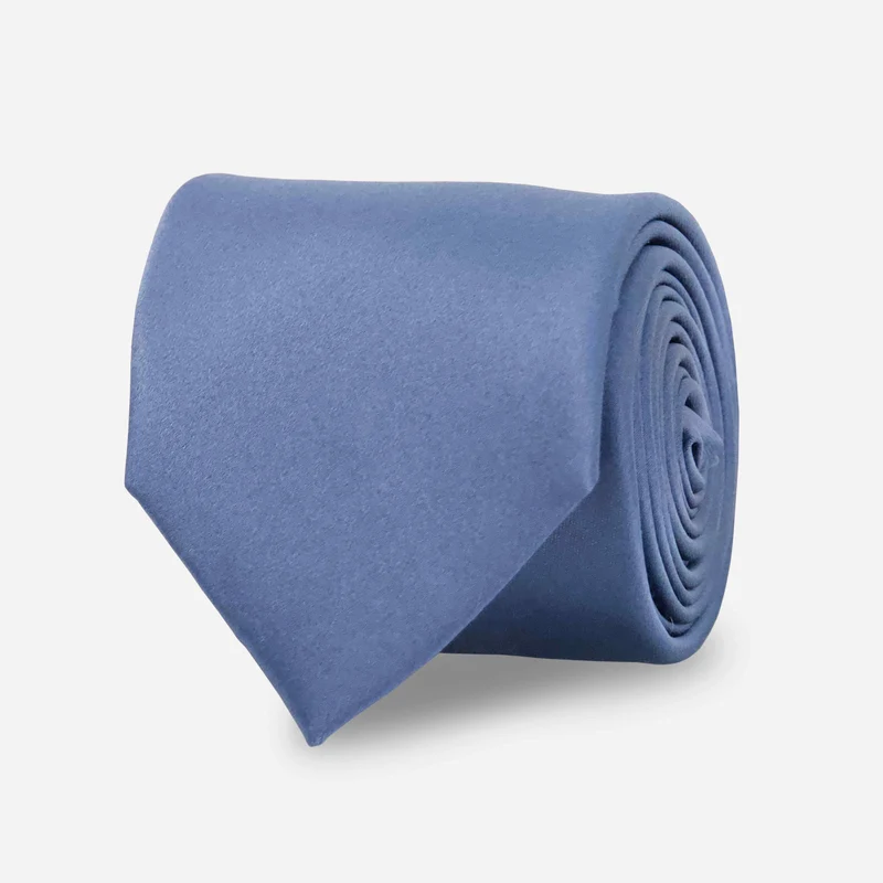 Solid Satin Slate Blue Tie