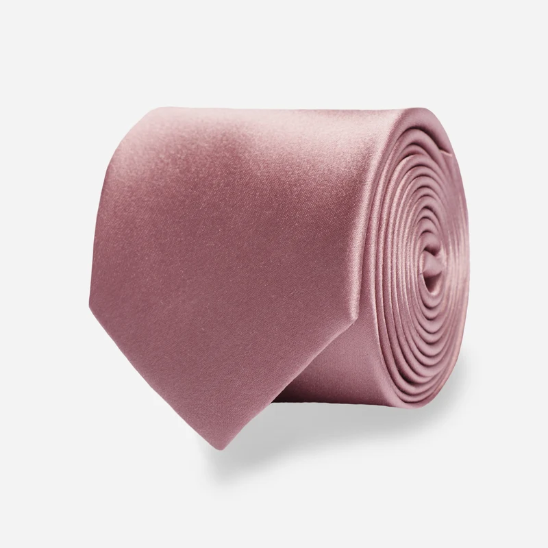 Solid Satin Mauve Stone Tie