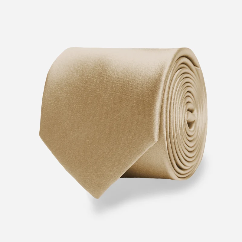 Solid Satin Light Champagne Tie