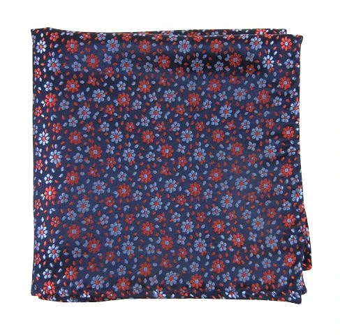 Milligan Flowers Navy Pocket Square