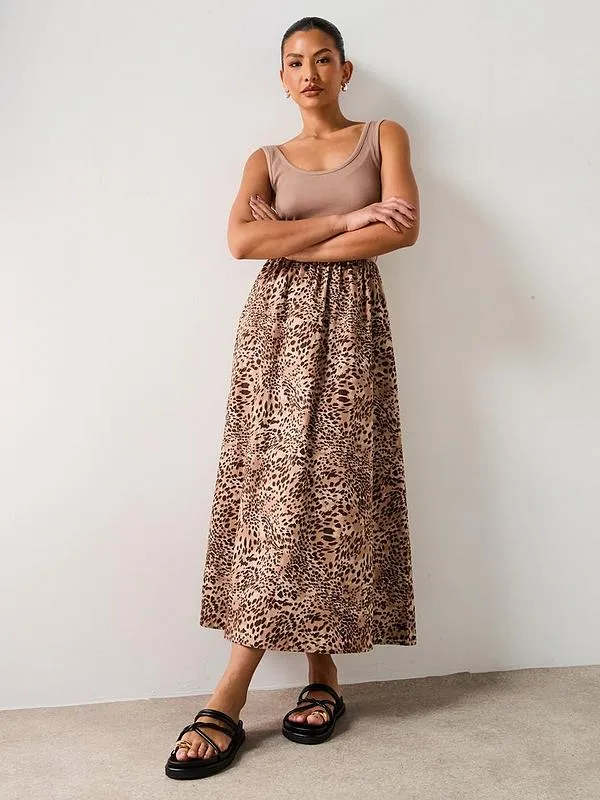 Animal Woven Mix Dress - Print