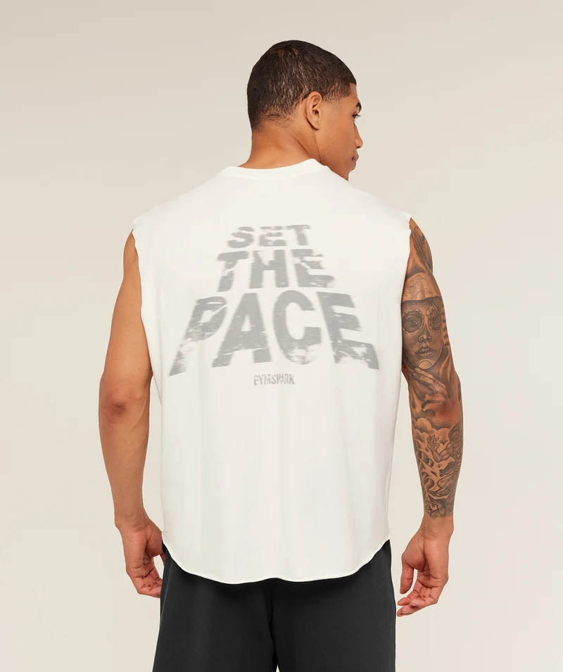Gymshark Set The Pace Tank - Soft White