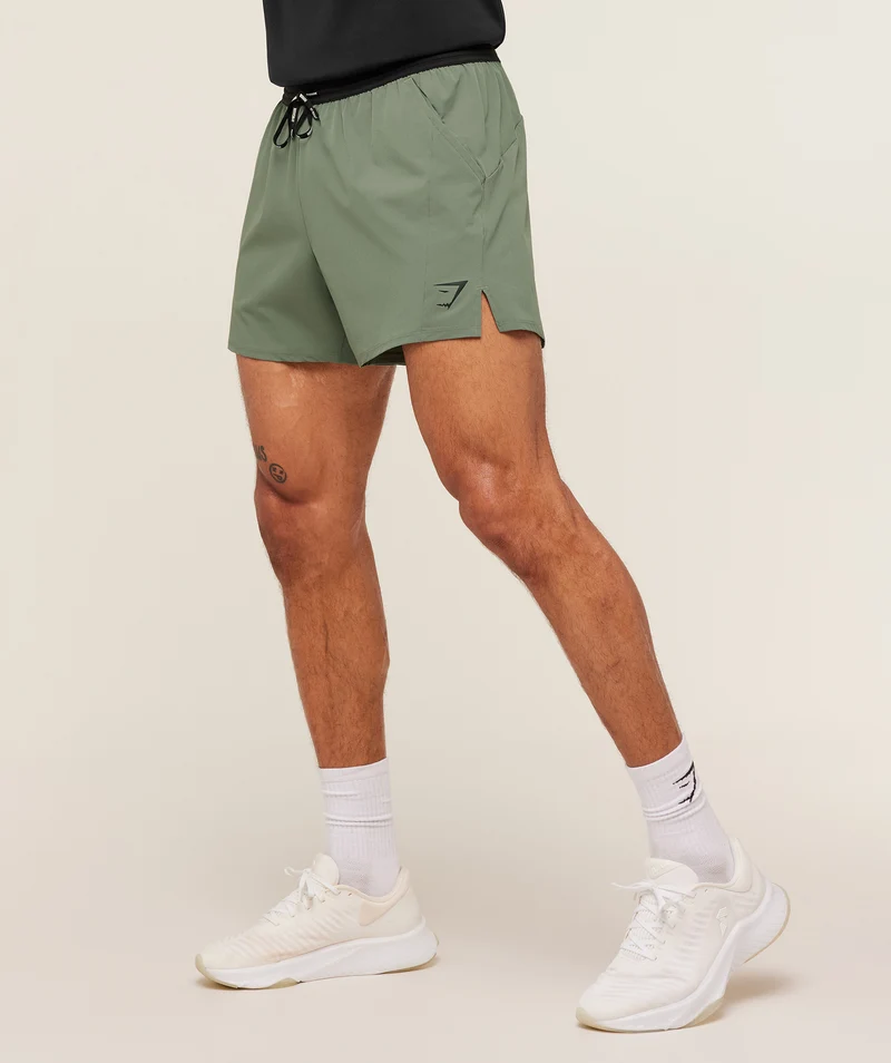 Gymshark Weekend 5" Shorts - Unit Green