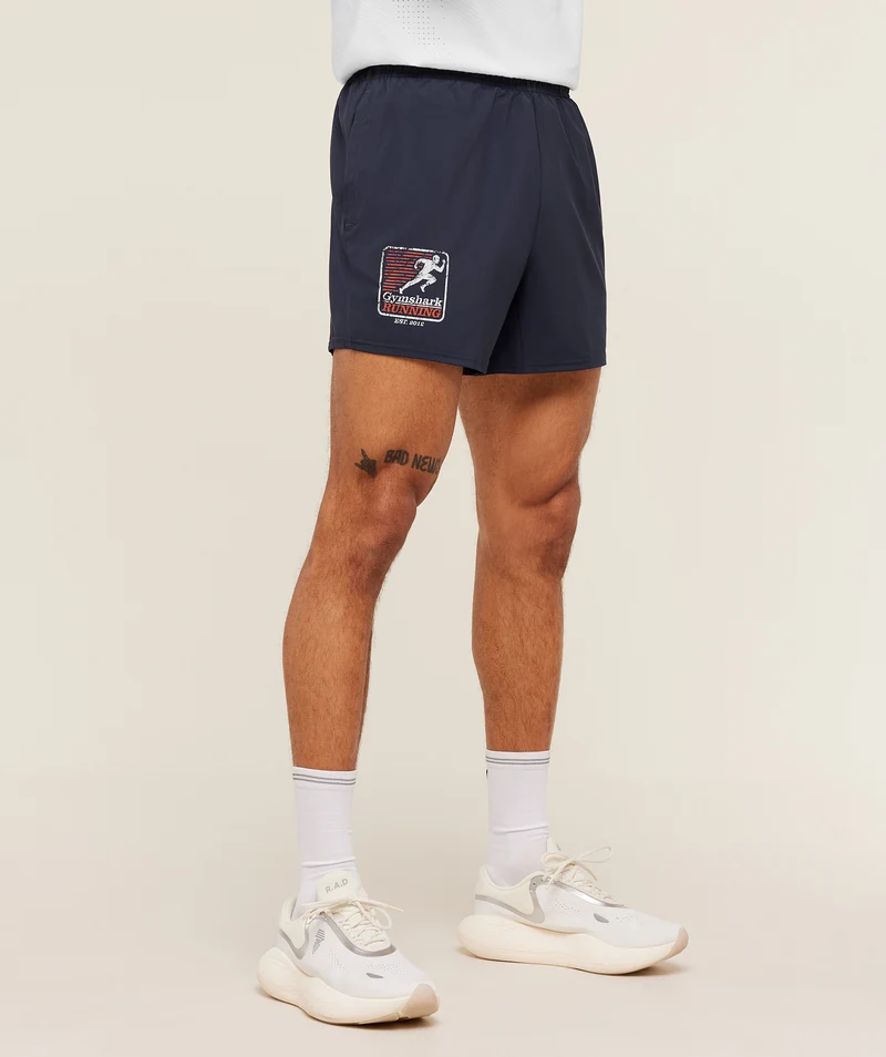 Gymshark Run Club Graphic Short - Heavy Blue