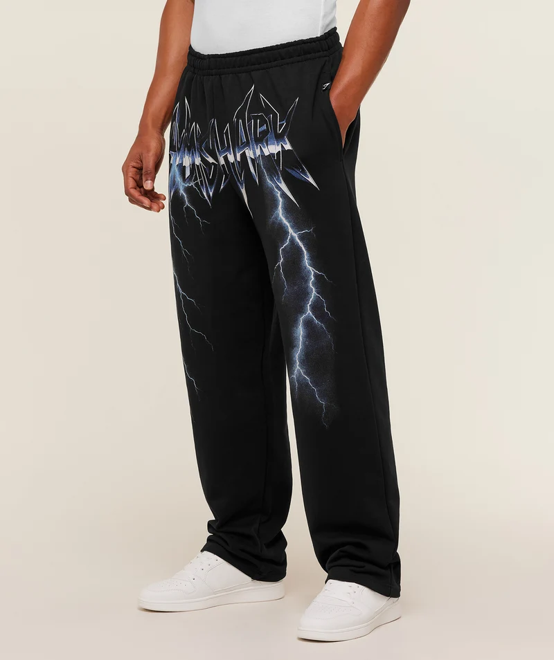 Gymshark Eagle Band Style Graphic Straight Leg Pants - Black