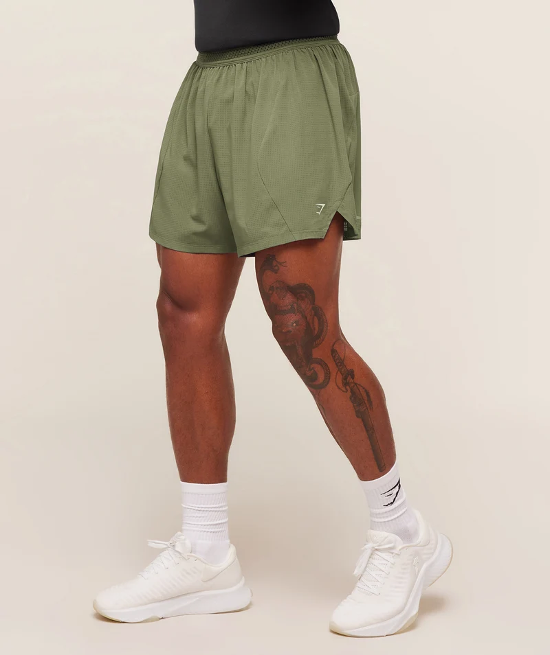 Gymshark Running 5" Shorts - Grounded Green