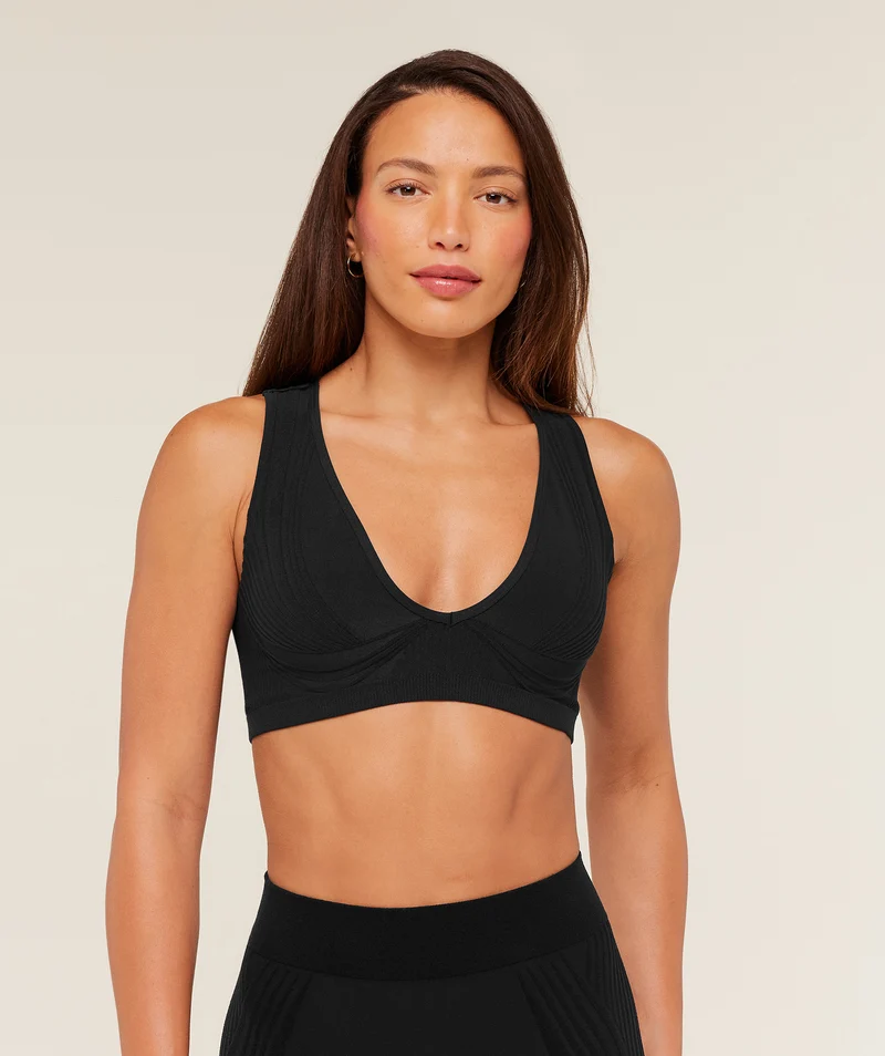 Gymshark Selective Terry Light Support Sports Bra - Black