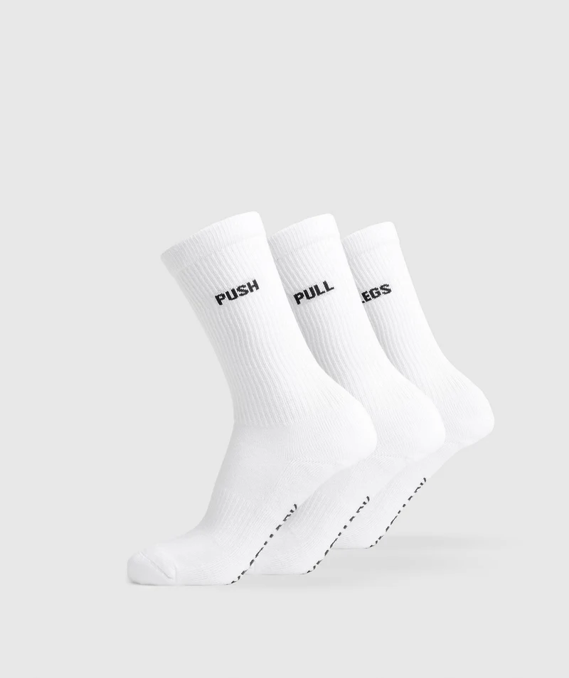 Gymshark GFX Crew Socks 3pk - White