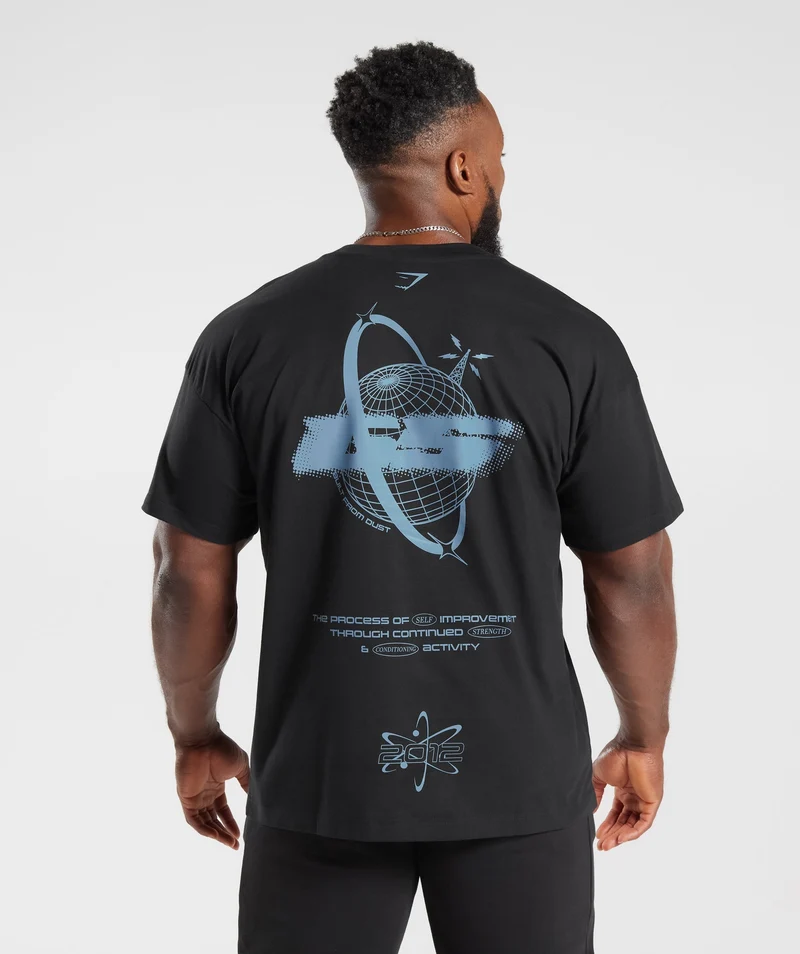 Gymshark Intergalactic Lifting Oversized T-Shirt - Black