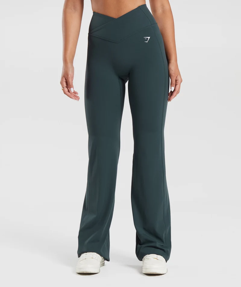 Gymshark Crossover Flared Tall Leggings - Darkest Teal