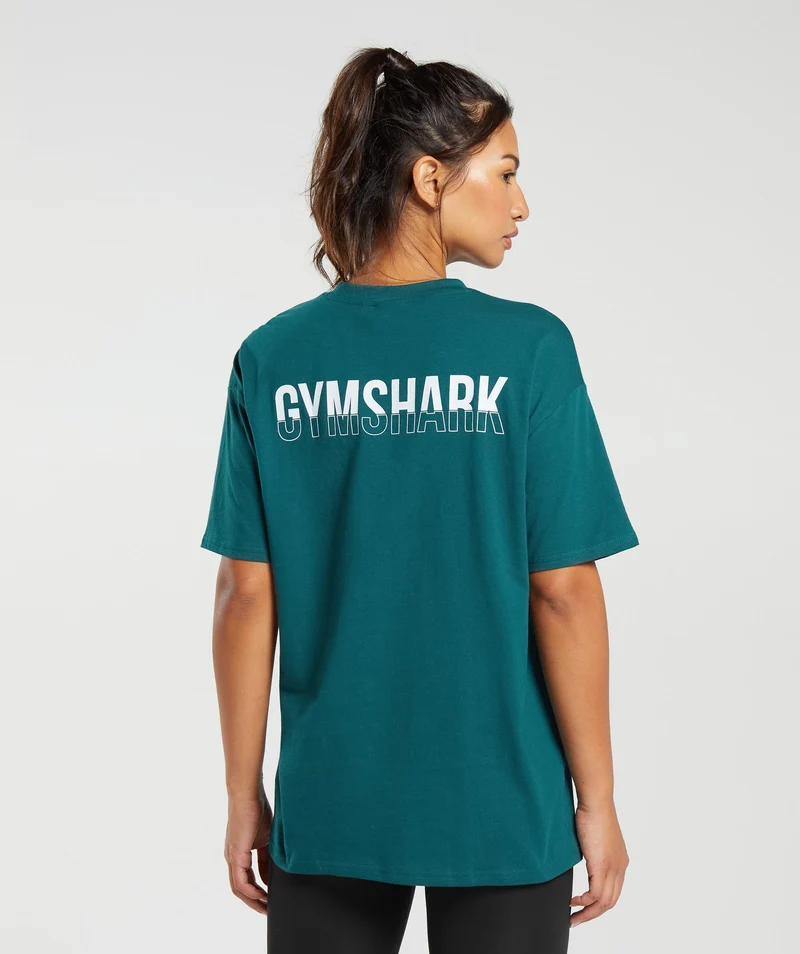 Gymshark Fraction Oversized T-Shirt - Deep Teal