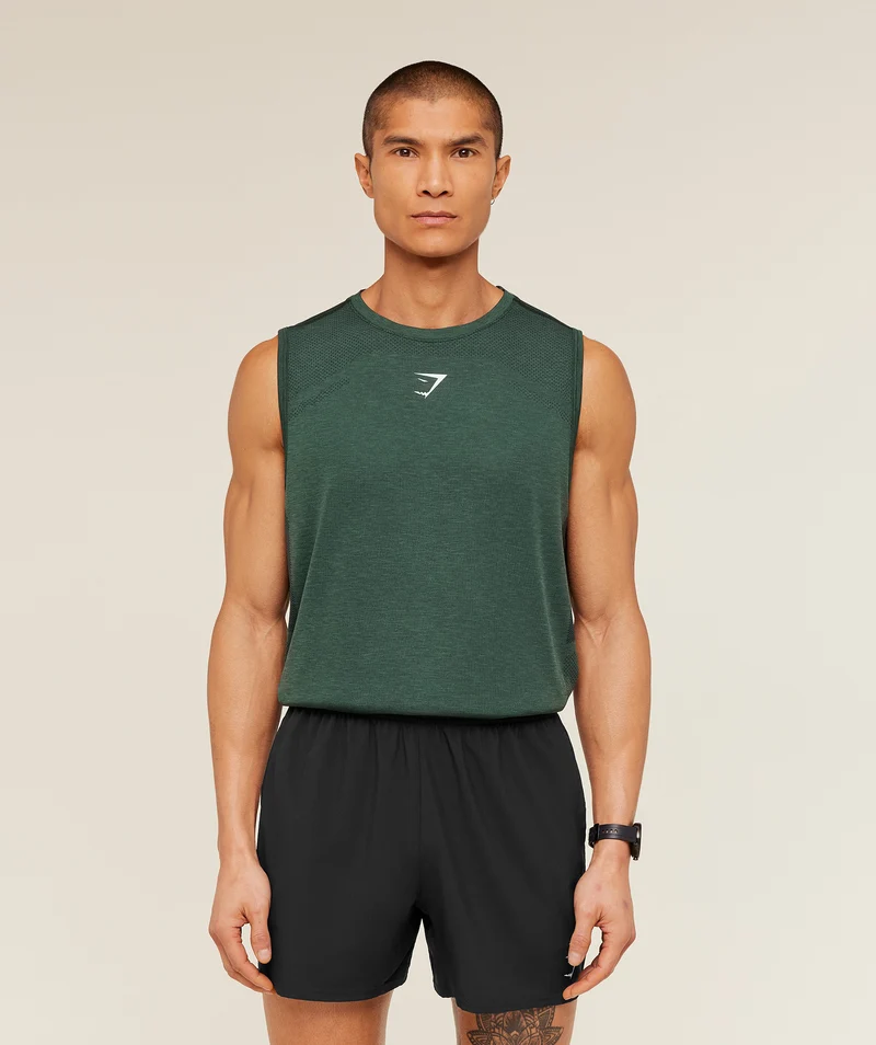 Gymshark Lightweight Seamless Tank - Victory Green/Marl