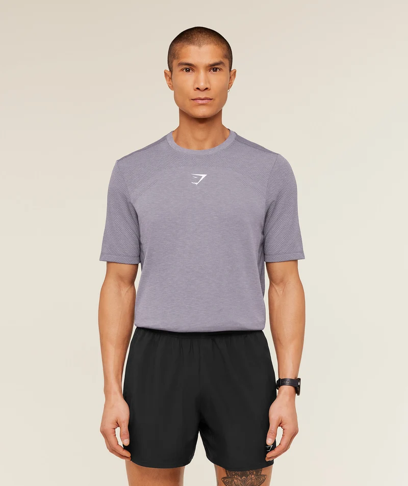 Gymshark Lightweight Seamless T-Shirt - Fog Purple/Marl