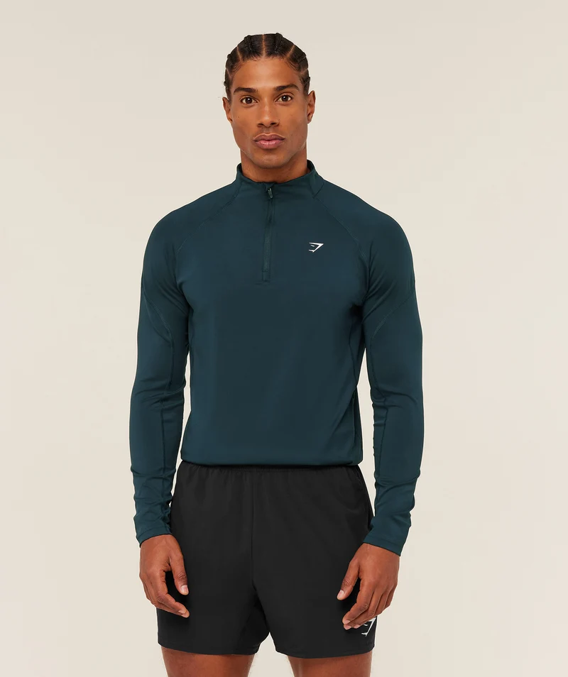 Gymshark Performance 1/4 Zip - Deep Petrol Blue