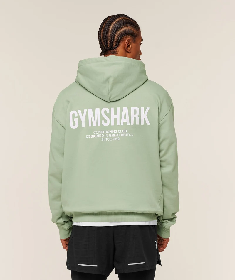 Gymshark Conditioning Club Hoodie - Haze Green/White