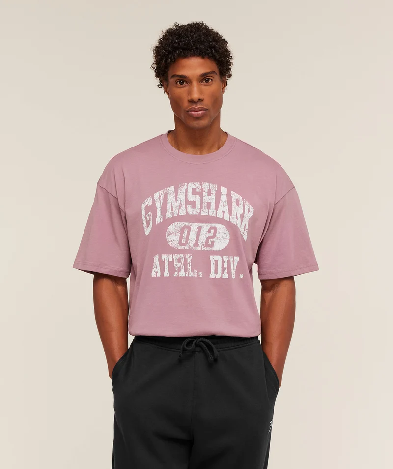 Gymshark Athletic Division Graphic T-Shirt - Calm Pink